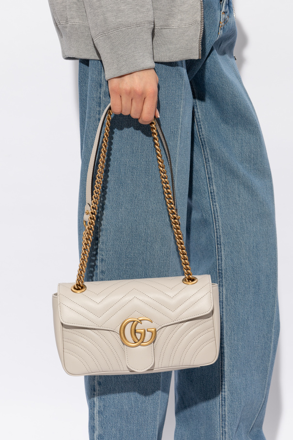 Gg marmont small shoulder bag with bamboo sale